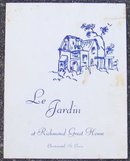 Vintage Menu Le Jardin, Christiansted, St. Croix USVI