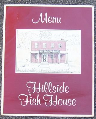 Vintage Menu Hillside Fish House, Fountain City, WI