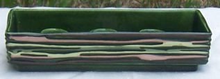 Vintage Bennett Calif Pottery Green/Pink Candleholder