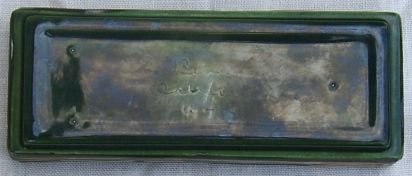 Vintage Bennett Calif Pottery Green/Pink Candleholder