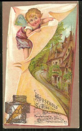 Victorian Trade Card for Household Sewing Machine with Angel