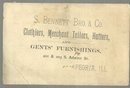 Victorian Trade Card for S. Bennett Bro. And Company, Gents' Furnishings, Peoria