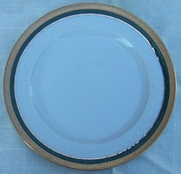 Vintage Germany Small Plate With Green and Gold Trim