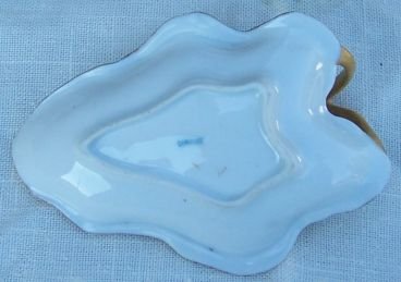 Vintage German Lustre Small Leaf Dish with Gold Handle