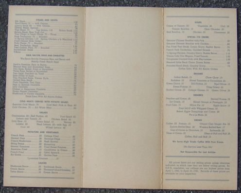 Vintage Menu Vienna Cafe 1109 Third Ave Eliot 9291 1943