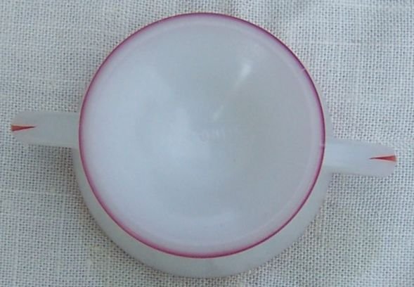 Vintage Hazel Atlas Glass Sugar White with Red and Black Trim
