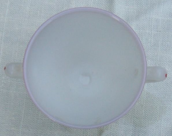 Vintage Hazel Atlas Glass Sugar White with Red and Black Trim