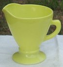 Vintage Hazel Atlas Glass Creamer in Chartreuse Color