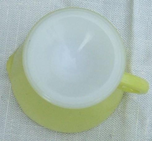 Vintage Hazel Atlas Glass Creamer in Chartreuse Color