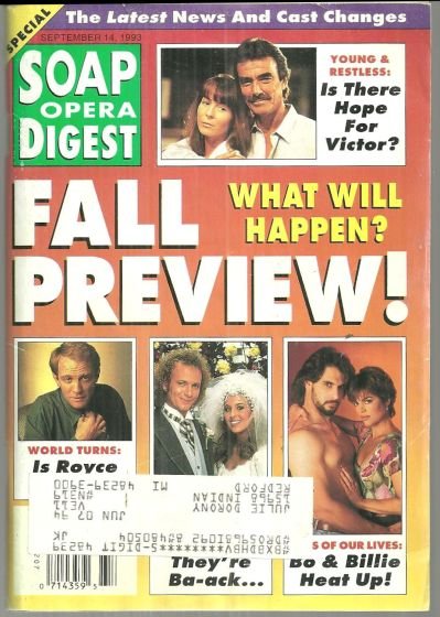 Soap Opera Digest September 14, 1993 Fall Preview