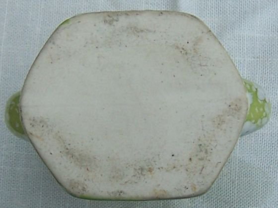 Vintage Green Pottery Vase with White Splatter Spots