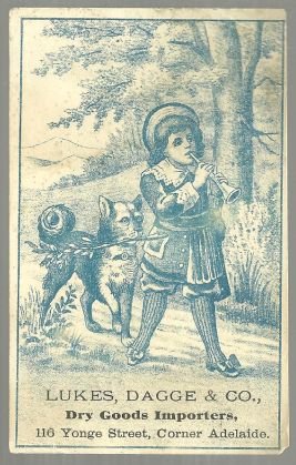 Victorian Trade Card for Lukes, Dagge Importers