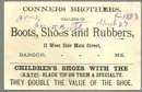 Victorian Trade Card Conners Brothers Shoes with Cat and Birds Nesting in Shoe