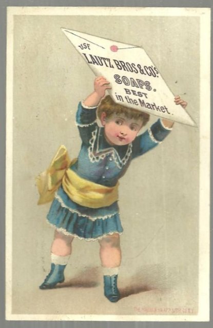 Victorian Trade Card for Lautz Bros. Soaps with Little Girl