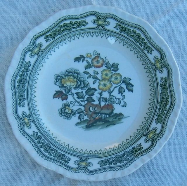 Vintage Mason's Ironstone Green Transferware Manchu Small Plate