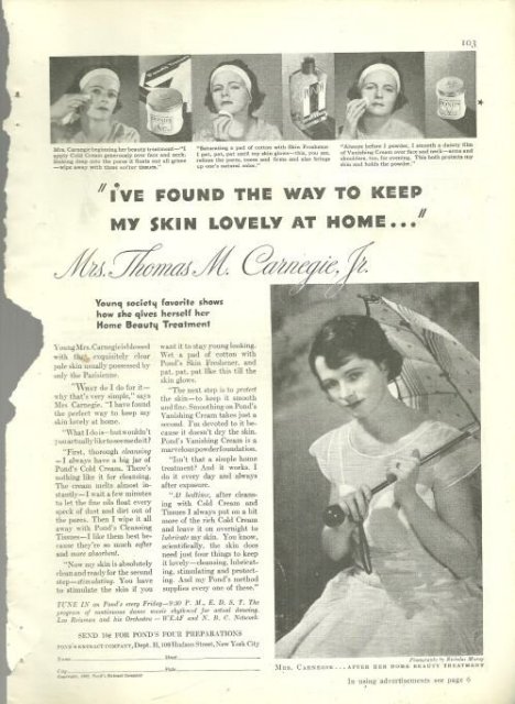 1932 Good Housekeeping Magazine Advertisment for Pond's Cold Cream