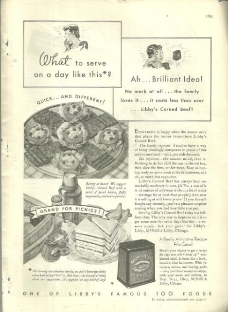 1932 Good Housekeeping Advertisment for Libby's Corned Beef A Perfect Food