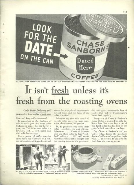 1932 Good Housekeeping Advertisment for Chase and Sanborn's Coffee