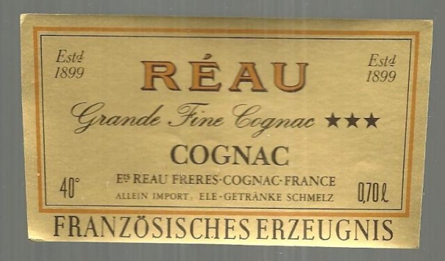 Vintage Label for Reau Grande Fine Cognac