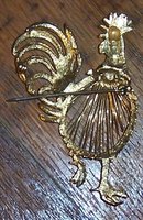 Vintage Gold Tone Rooster Pin
