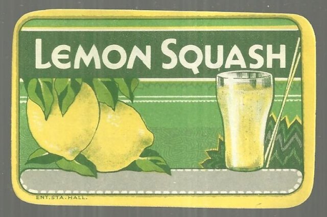 Vintage Lemon Squash Drink Label