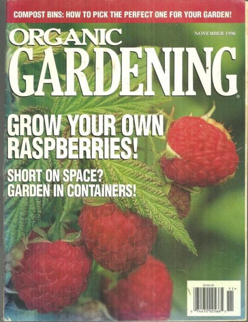 Organic Gardening Magazine November 1996 Raspberries on the Cover