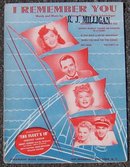 I Remember You From The Fleets In Starring Dorothy Lamour 1942 Sheet Music