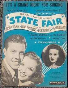 It's a Grand Night for Singing From State Fair Jeanne Crain 1945 Sheet Music