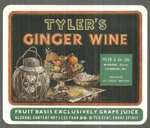 Vintage Label for Tyler's Ginger Wine, London