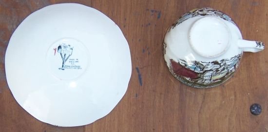 Vintage Johnson Brothers China Friendly Village Ice House Cup and Saucer