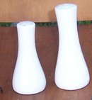 Vintage White Pottery Modern Salt and Pepper Shakers