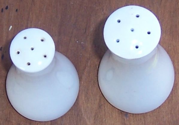 Vintage White Pottery Modern Salt and Pepper Shakers