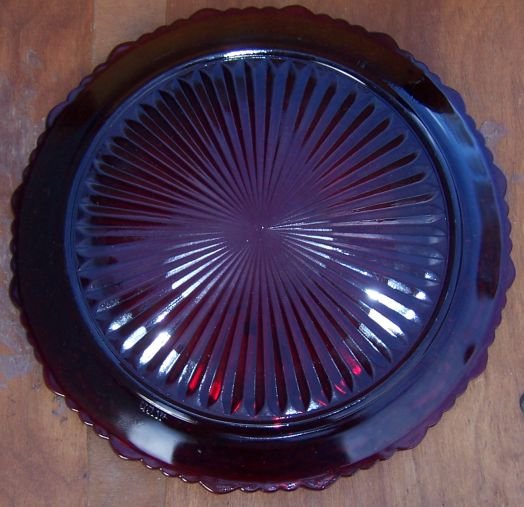 Vintage Avon Cape Cod Ruby Red Glass Dinner Plate