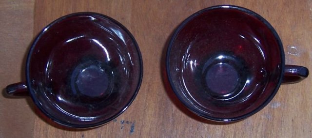 Set of Two Vintage Anchor Hocking Ruby Red Glass Cups