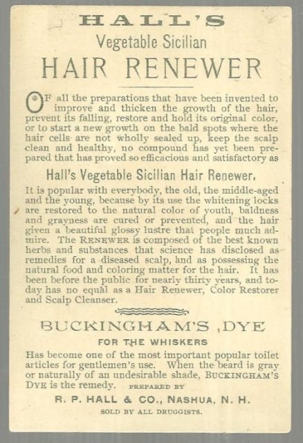 Victorian Trade Card for Hall's Vegetable Sicilian Hair Renewer w/ Cute Children