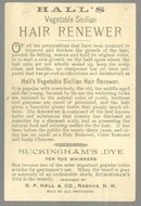 Victorian Trade Card for Hall's Vegetable Sicilian Hair Renewer w/ Cute Children