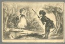 Victorian Trade Card for Brown's Pepsin Tonic with Little Girl and Hunter
