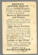 Victorian Trade Card for Brown's Pepsin Tonic with Little Girl and Hunter