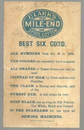 Victorian Trade Card for Clark's Mile End Spool Cotton with Boy Pulling a Prank