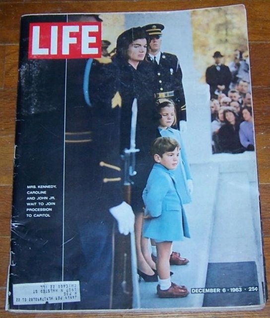 Life Magazine December 6, 1963 Mrs. Kennedy, Caroline and John Jr. at Funeral