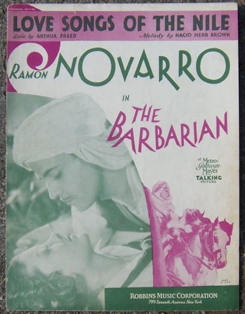 Love Songs of the Nile Sung by Ramon Novarro in The Barbarian 1933 Sheet Music