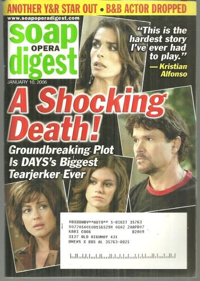 Soap Opera Digest Magazine January 10, 2006 Days Shocking Death on the Cover