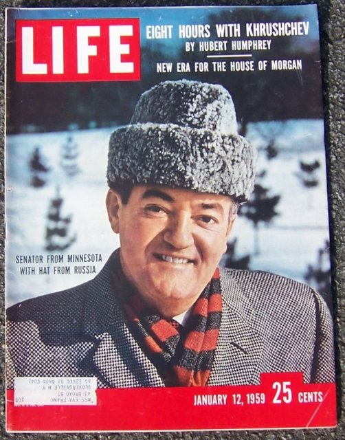Life Magazine January 12, 1959 Senator Hubert Humphrey on cover