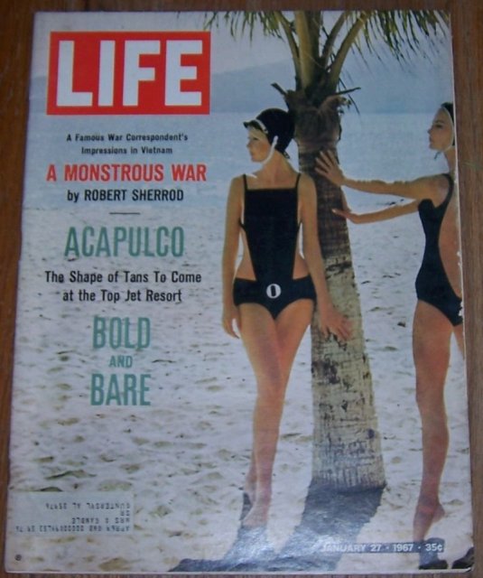 Life Magazine January 27, 1967 On the Beach in a Rudi Bathing Suit in Acapulco