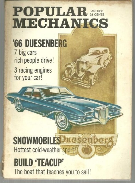 Popular Mechanics Magazine January 1966 Luxury Cars Rich People Drive
