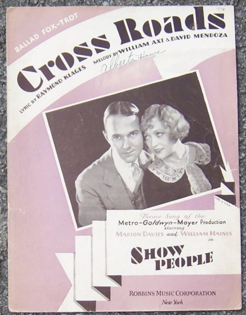 Cross Roads Theme Song of The MGM Show People Starring Marion Davies 1928