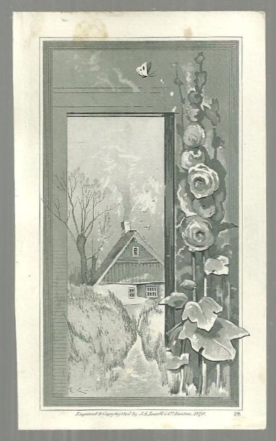Victorian Trade Card for Devlin and Company Clothing Store with Barn and Flowers