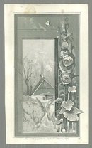 Victorian Trade Card for Devlin and Company Clothing Store with Barn and Flowers