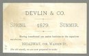 Victorian Trade Card for Devlin and Company Clothing Store with Barn and Flowers