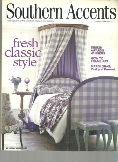 Southern Accents Magazine January-February 2001 Fresh Classic Style on the Cover